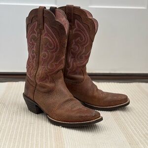 Ariat Brown Boots with Pink Lining